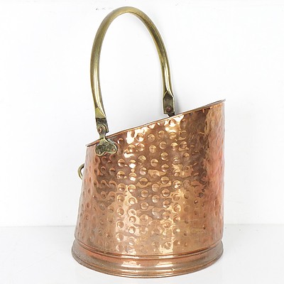 Vintage Copper and Brass Hod