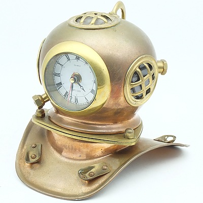 Copper Divers Helmet Novelty Clock