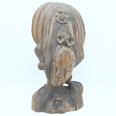 Balinese Carved Macassar Wood Bust