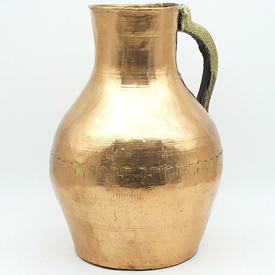 Copper and Brass Ewer