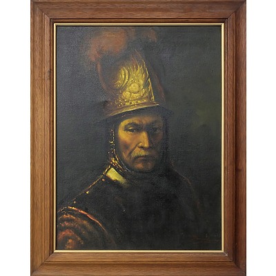 Reproduction of Rembrandt's The Man with the Golden Helmet, Oil on Canvas