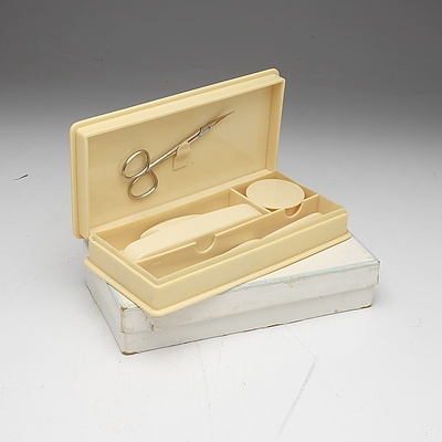 Vintage Zylonite Manicure Set with Original Box