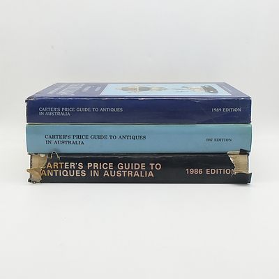 Group of Three Carter's Price Guide to Antiques in Australia, Including 1986, 1987 and 1989 Edition