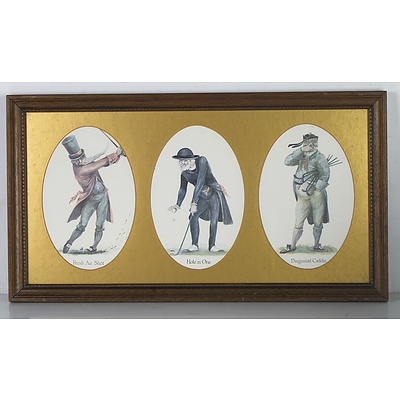 Vintage Golfers Offset Print