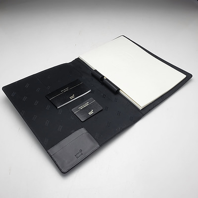Mont Blanc Black Leather Lined Notebook with Soft Case