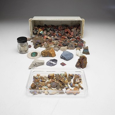 Large Collection of Cut and Polished Rocks, Including Opals, Fluorite and More 