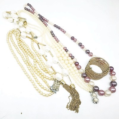 Large Group of Imitation Pearl Strands