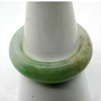 Jadeite Ring of Variegated White and Green Tone