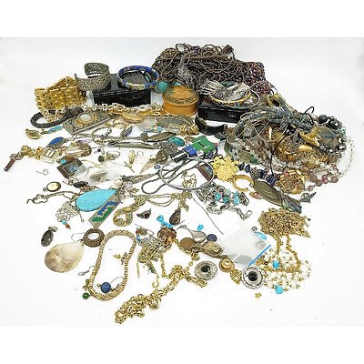 Large Group of Jewellery, Including Shell Earrings, Cigar Cutter, Cloisonn? Bangles and More 