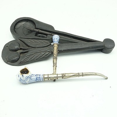 Two Opium Pipes and A Set of Opium Scales