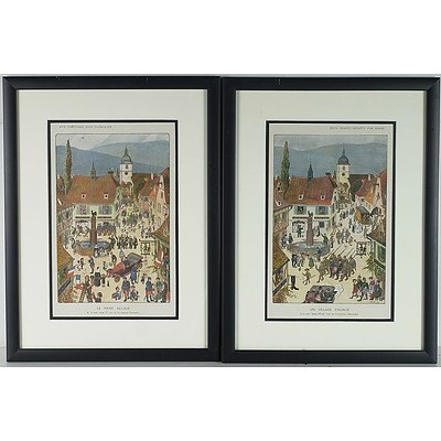 Tout Hansi (French 1873-1951) Framed Lithographs And Accompanying Book