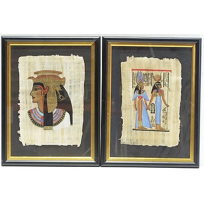 Collection Four Egyptian Papyrus Paintings