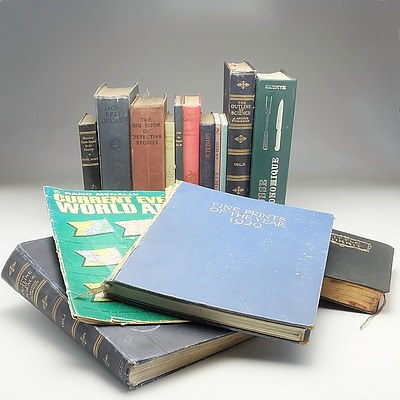 Group of Vintage Novels, Geography, Mathematics and Scientific Books