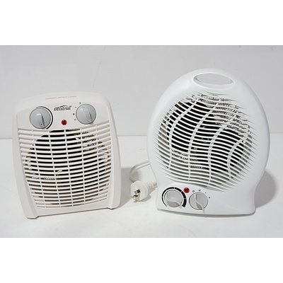 Two Desk Fan Heaters