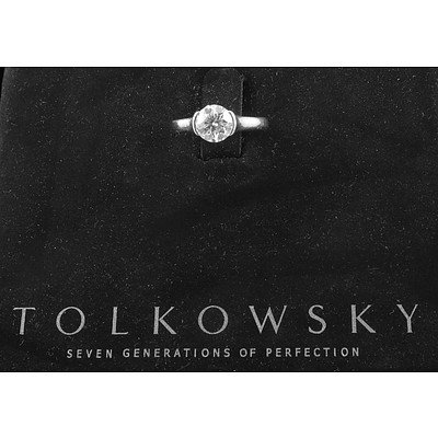 Tolkowsky Round Brilliant-cut Diamond Ring 1.03cts. Hearts & Arrows.
