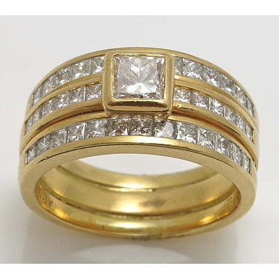 18ct Gold triple ring Set