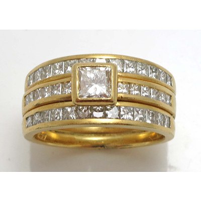 18ct Gold triple ring Set