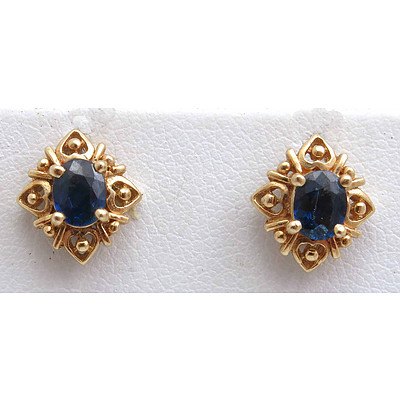 18ct Gold Sapphire Earrings