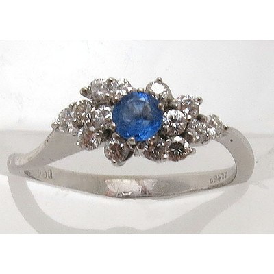 18ct White Gold Sapphire & Diamond Ring