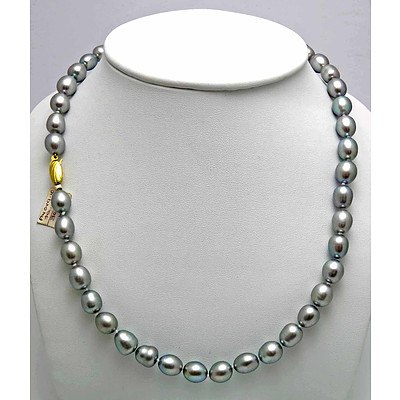 Silver-black Pearl Necklace