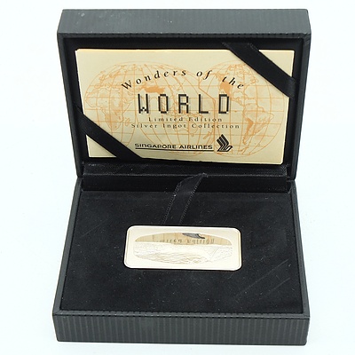 Limited Edition Wonders of The World Silver Ingot 26 Grams