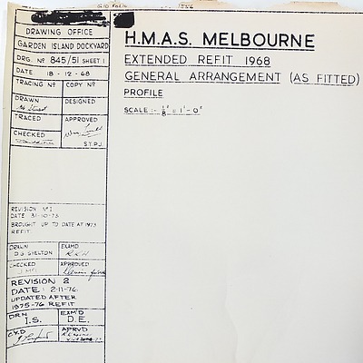 H.M.A.S Melbourne Ship Extended Refit Blueprint 1968