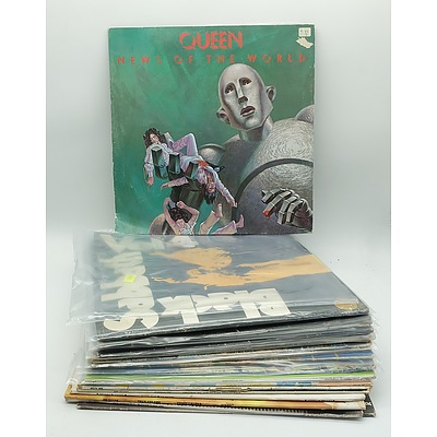 Group of Seventeen Records Including Black Sabbath, Pink Floyd, Queen and More