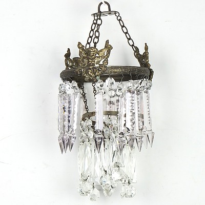 Three Vintage Prism Drop Chandeliers