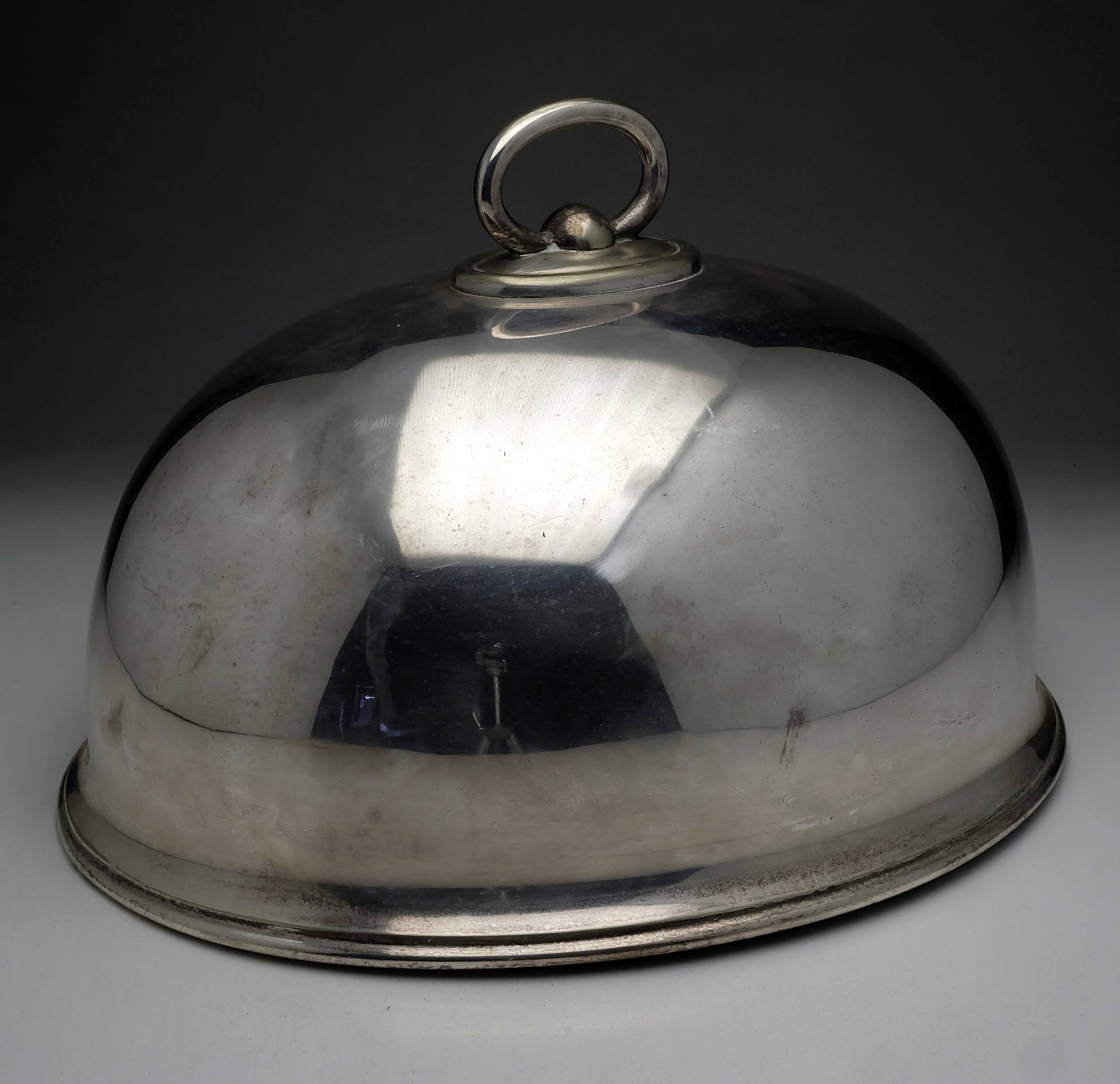 'Antique Silver Plated Food Dome Sheffield Walker and Hall'