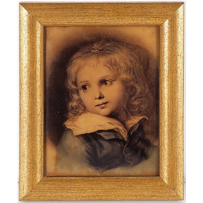 Antique Chromolithograph Portrait of a Girl in Later Frame