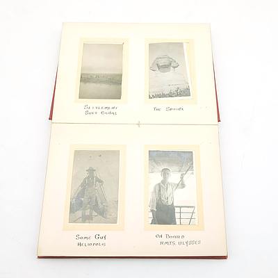 Antique Kodak Military Photo Album With Various Photos of Soldiers in Egypt Circa 1915