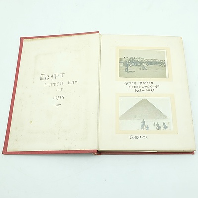 Antique Kodak Military Photo Album With Various Photos of Soldiers in Egypt Circa 1915