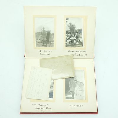 Antique Kodak Military Photo Album With Various Photos of Soldiers in Egypt Circa 1915