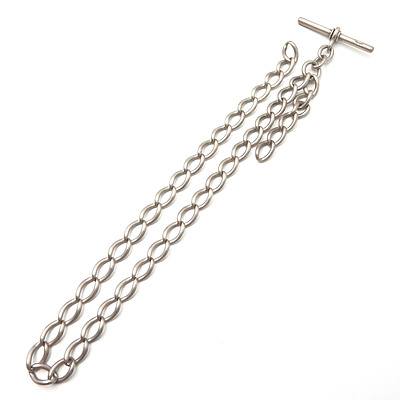 Sterling Silver Curb Link Chain with T Bar