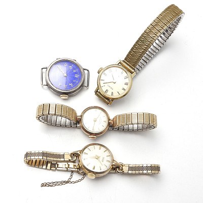 Four Ladies Wrist Watches, Seiko, Fabre-leuba Geneva, Tissot and Another