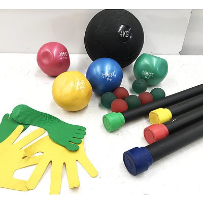 Hart Sports Weighted Bars & Balls with Rubber Hands & Feet