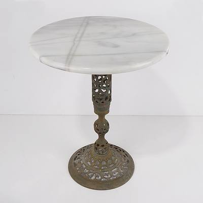 Pierce Brass and Marble Wine Table