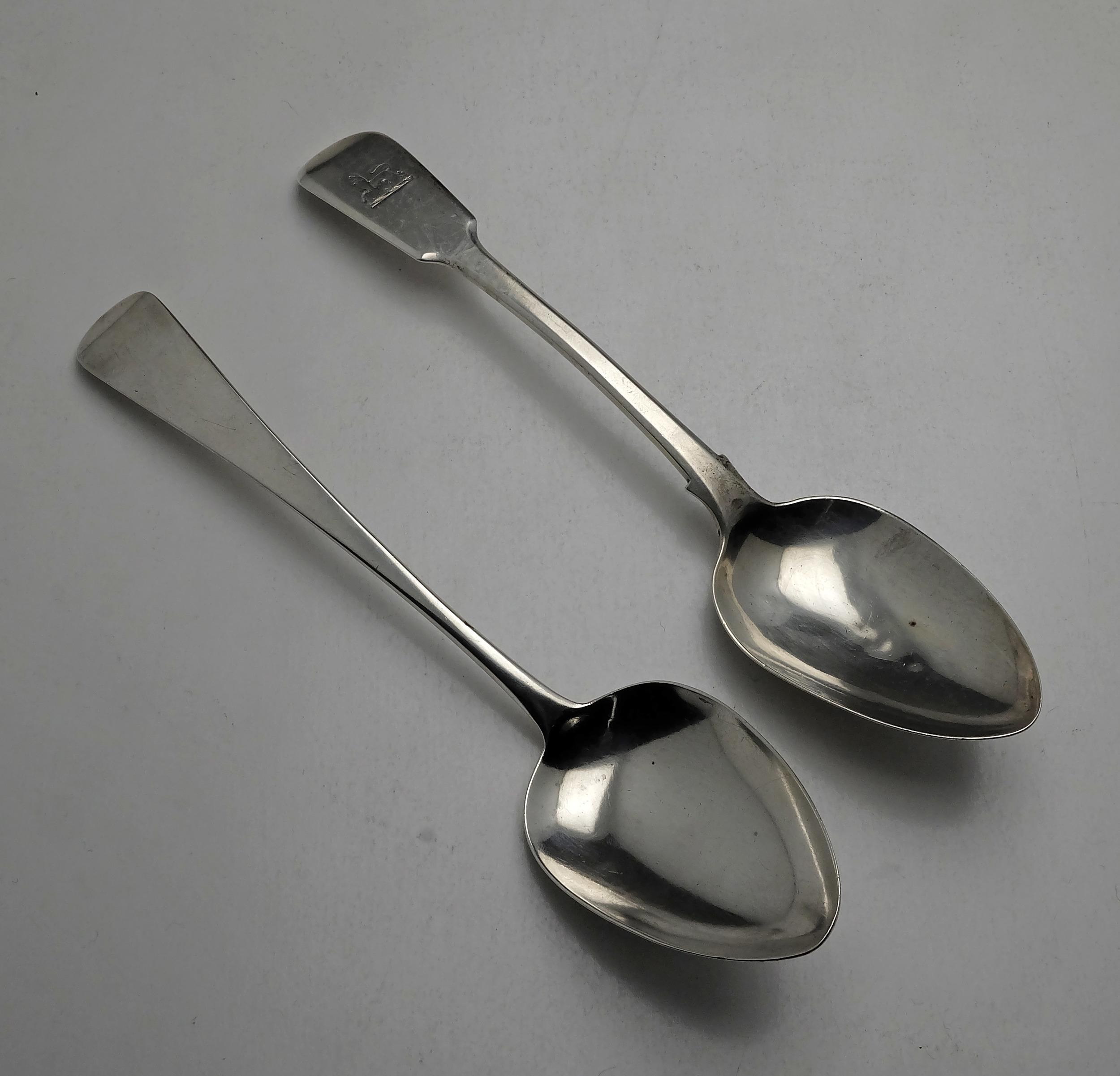 'Two George III Sterling Silver Spoons, Including London Josiah & George Piercy 1818 150g'