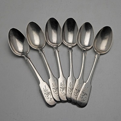 Monogrammed 840 Silver Teaspoons Moscow B G 1864 161g