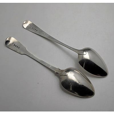 Two George III Sterling Silver Spoons, Including London Josiah & George Piercy 1818 150g