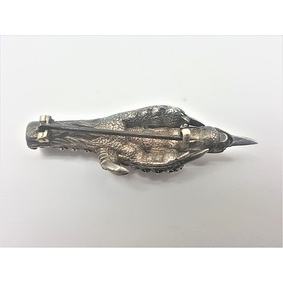 Vintage Hand Crafted Eagle Claw Brooch in Sterling Silver