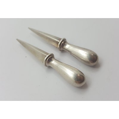 Pair Of Sterling Silver English Hallmarked Corn Holders