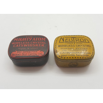 Old Cats Whisker Wireless Crystal Tins - Mighty Atom and Neutron