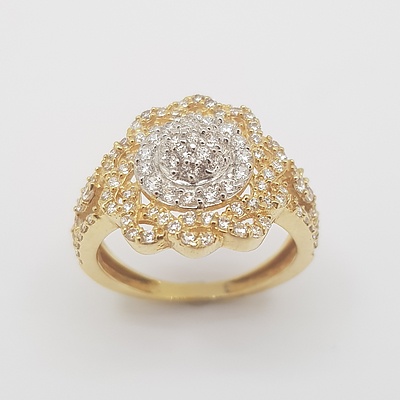 18ct Two Tone Yellow/White Gold CZ Ring
