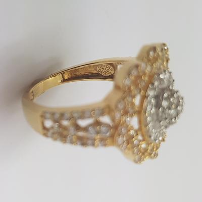 18ct Two Tone Yellow/White Gold CZ Ring