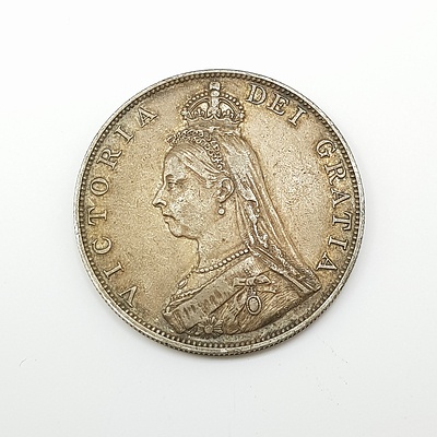 1887 Silver English Double Florin
