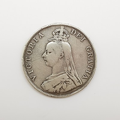 1888 Silver English Double Florin
