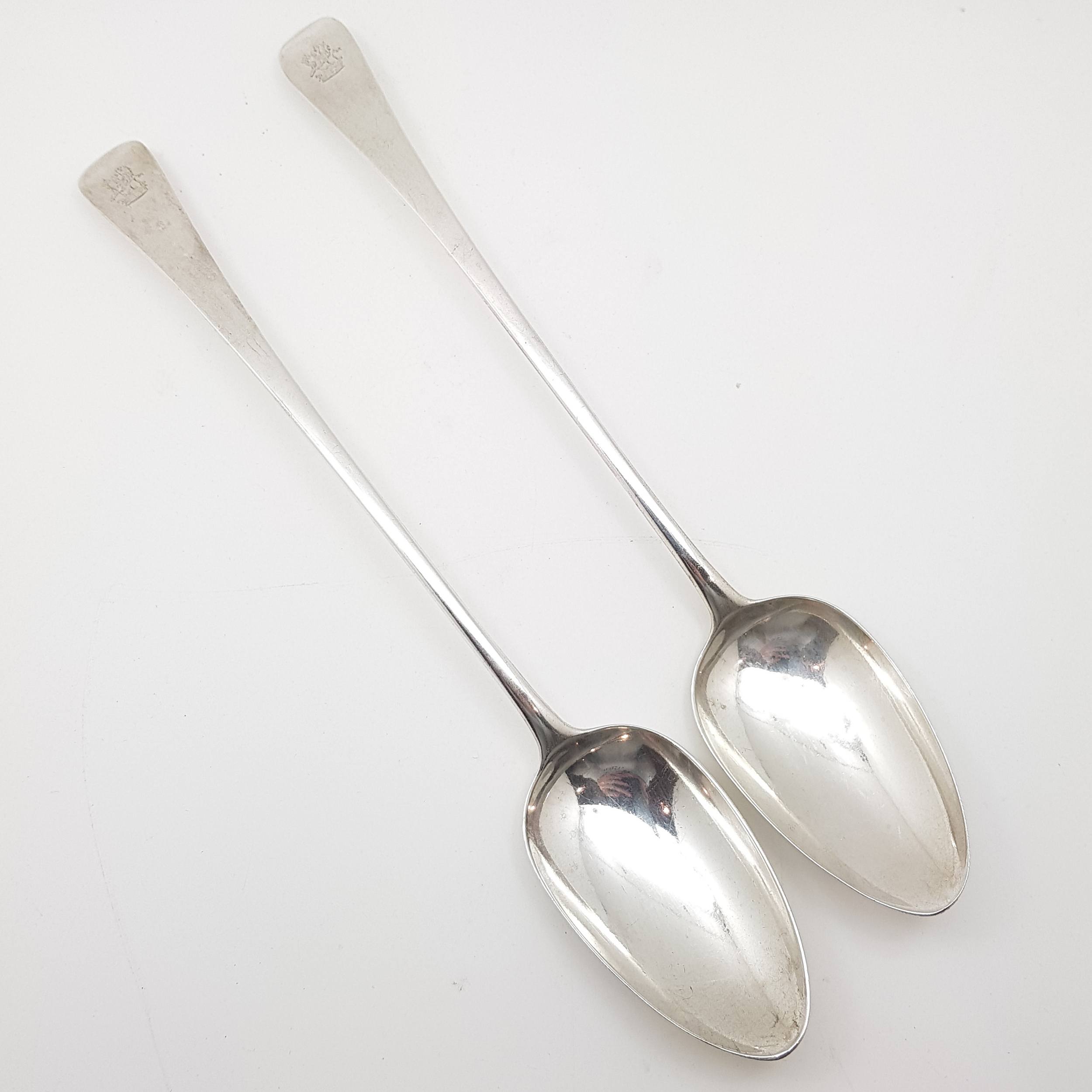 'George III Long Stem Sterling Silver Stuffing Spoons - Richard Crossley, London 1796'