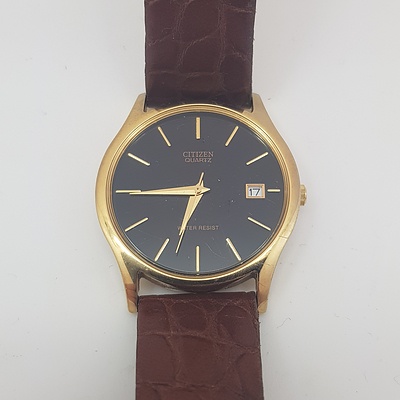 Citizen Black Face Dress Watch with Leather band