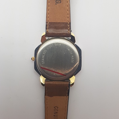 Fortis Wrist Watch (Swiss Made) 6 O'clock Date with Leather Band